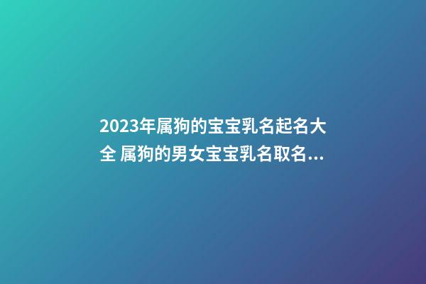 2023年属狗的宝宝乳名起名大全 属狗的男女宝宝乳名取名大全
